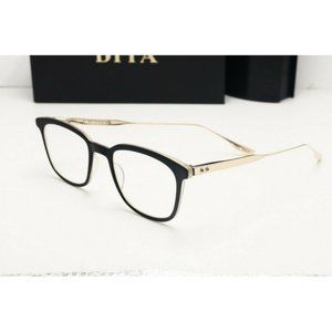 Dita Floren DTX114 Square Black Gold Eyeglasses Demo Lenses 52mm